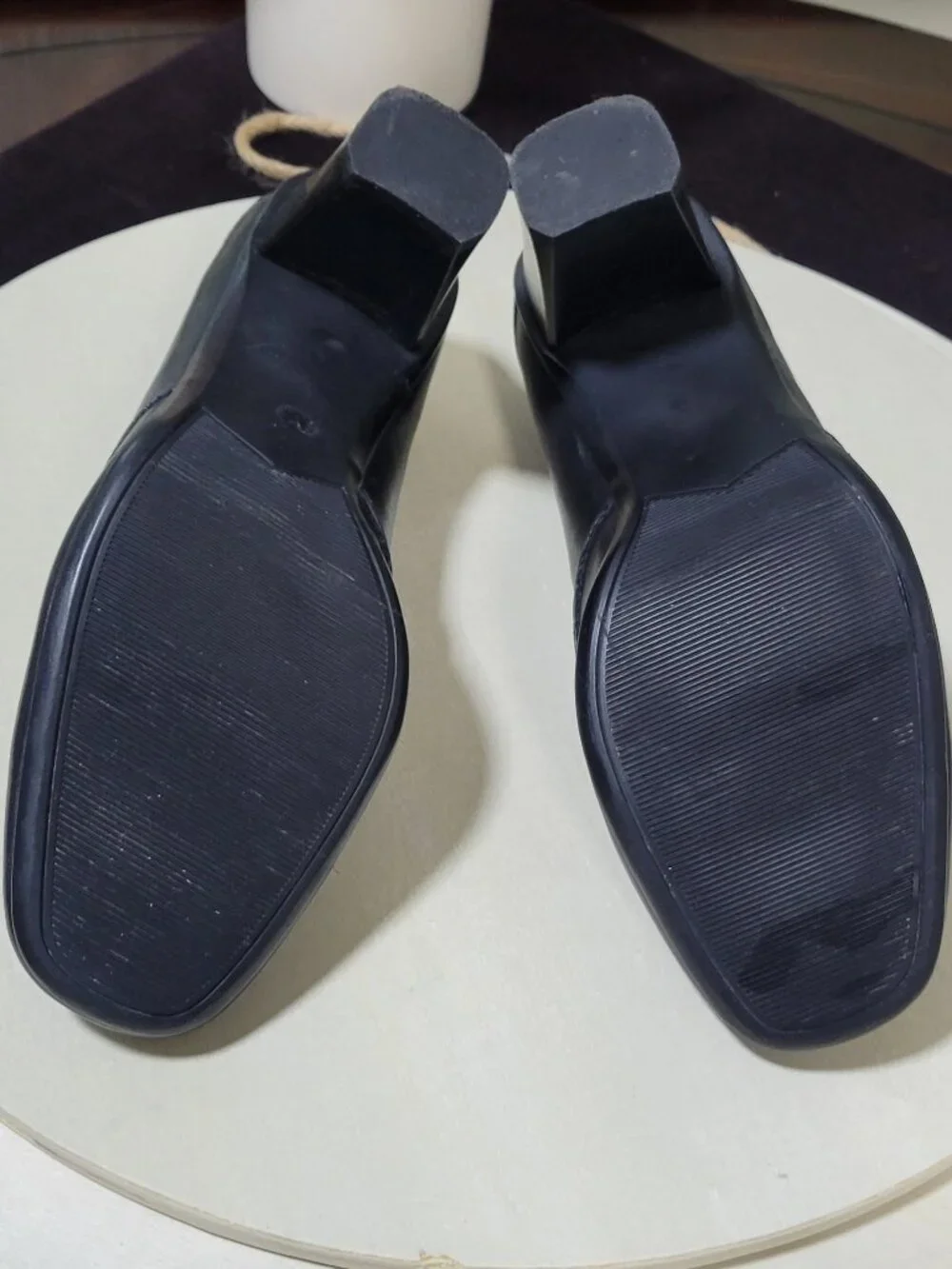 East 5th Black Leather Mary Jane Pumps  [Item #SP11]